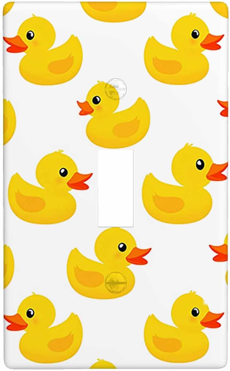 Moslion Duck Toy Single Toggle Covers Cute Animal Shower Ducks 1 Gang Wall Plate Decoration Light Switch Covers Bathroom Home Kitchen - Image 1